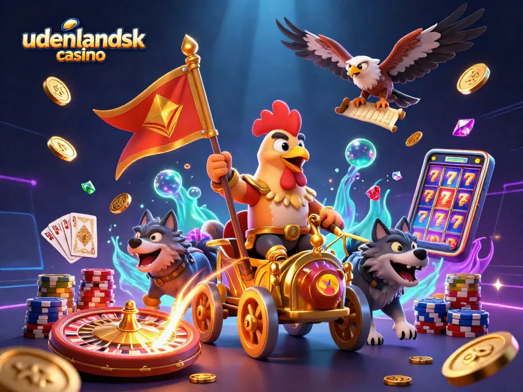 Engage in the thrilling experience of udenlandsk casino with vibrant graphics showcasing action and excitement.