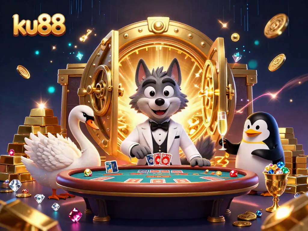Experience thrilling games at ku88 with elegant characters in a vibrant casino setting