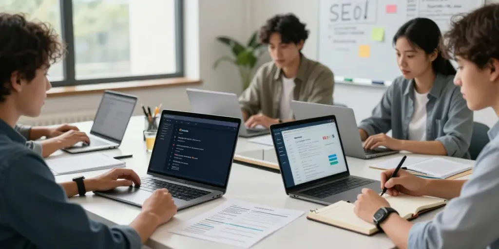 ROKOK88 discussion group analyzing Google algorithm updates in a modern workspace.